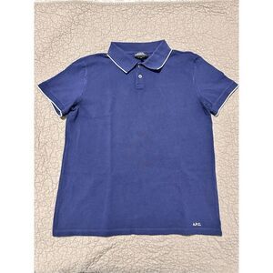 A.P.C dark blue polo shirt size M A769